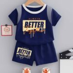 Boys' Navy Blue "Better Together" Graphic T-Shirt & Shorts Outfit Set