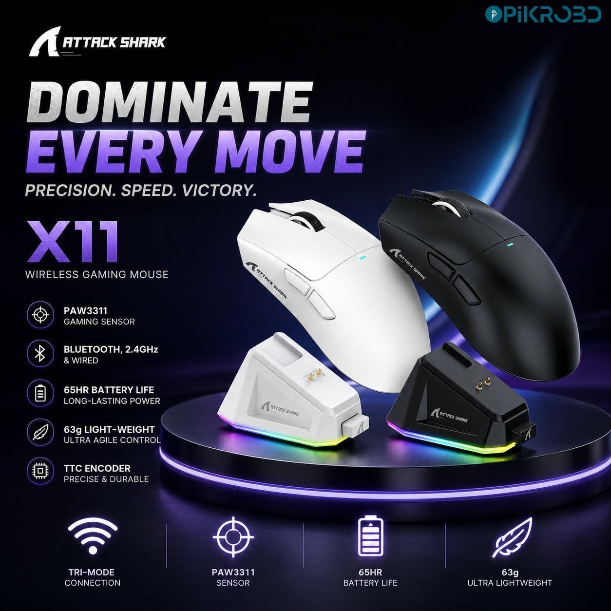 742185707_1549651476949890_729005561062889436_n Attack Shark X11 With Dock Gaming Mouse - Image 1